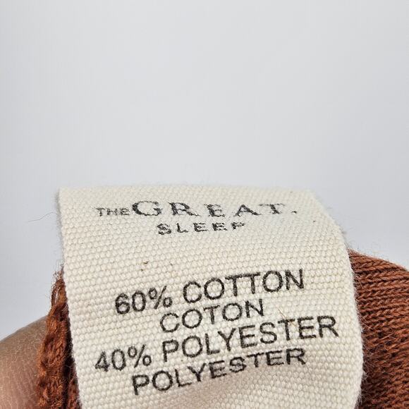 The Great Sleep Bodysuit Jumpsuit Waffle Knit Orange Rust Belted V-neck Size 1 - Picture 6 of 8